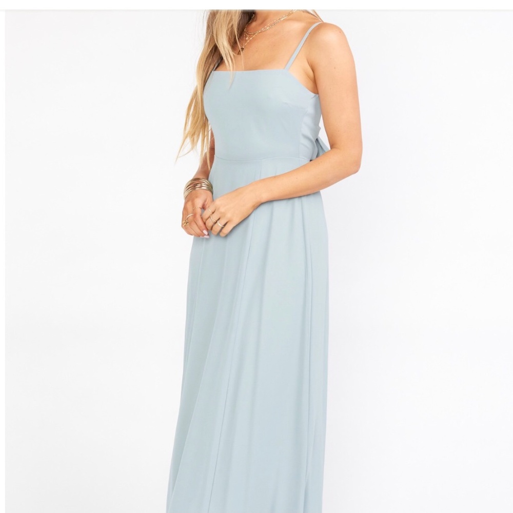 Lauren Tie Maxi Dress - Silver Sage Crisp - M